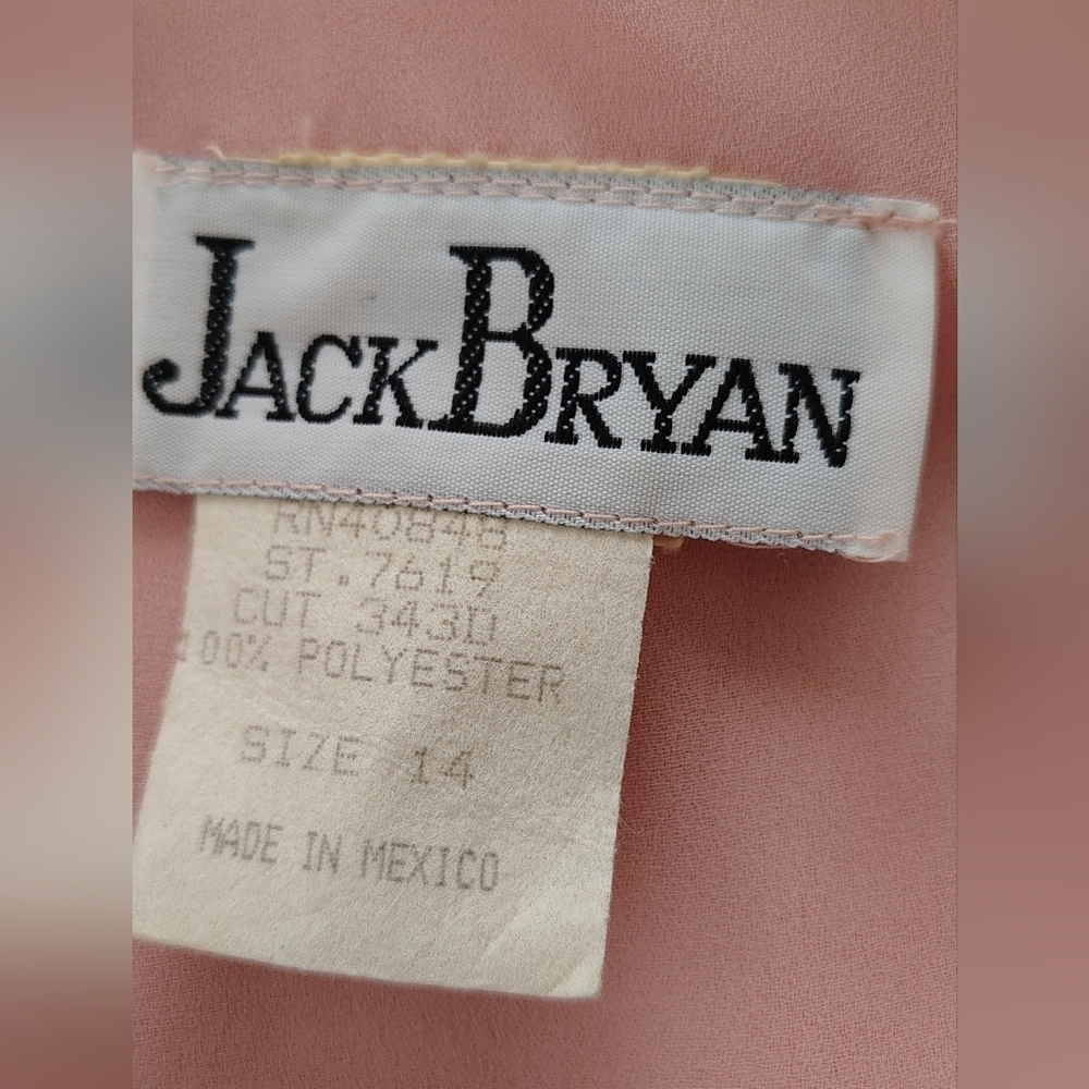 Jack Bryan 1970 Vintage Party Dress Pink Size 14 - Picture 11 of 12